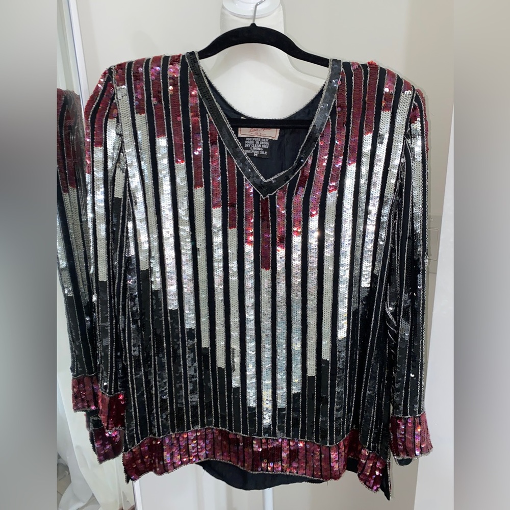 Sequined top, sparkly top, party top